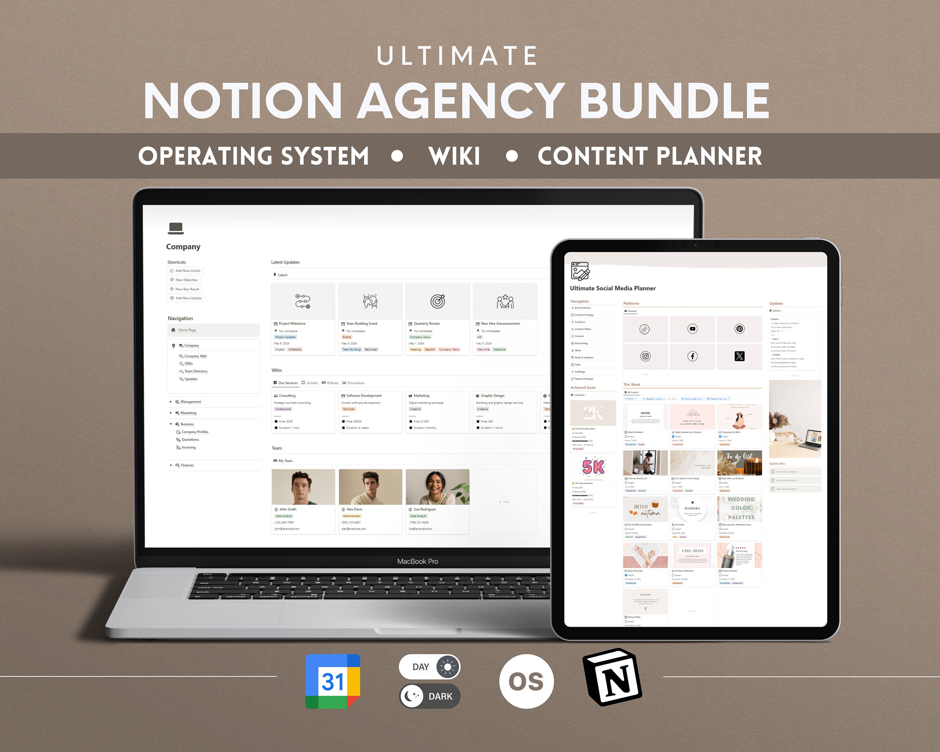 Notion Agency Bundle Social Media Manager Notion Content Planner Notion ...