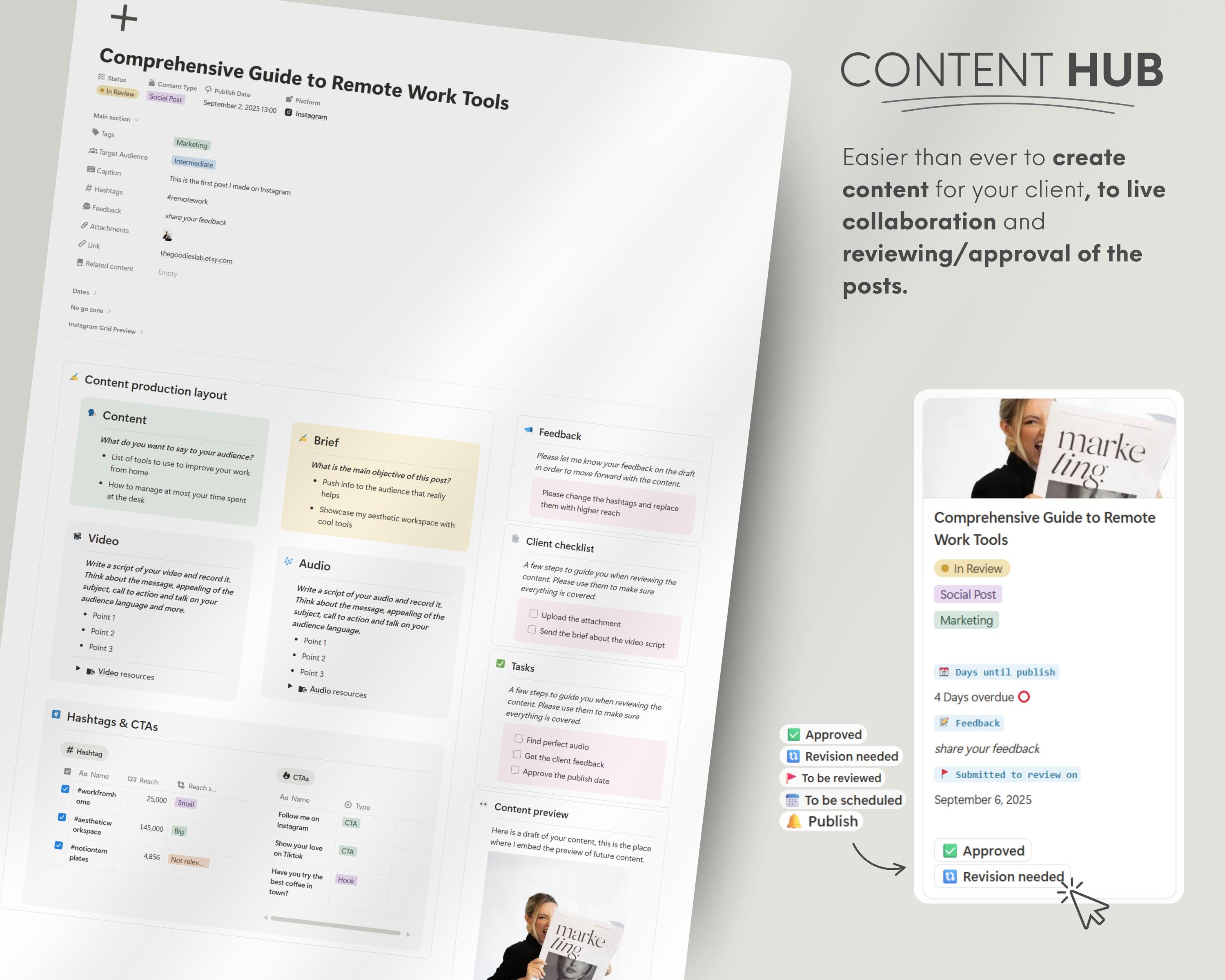 Notion Client Portal for Social Media Manager Notion Template Content ...