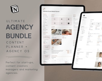 Notion Agency Bundle Social Media Manager Notion Content Planner Notion Agency Wiki Client Tracker Notion Template Business Notion Planner