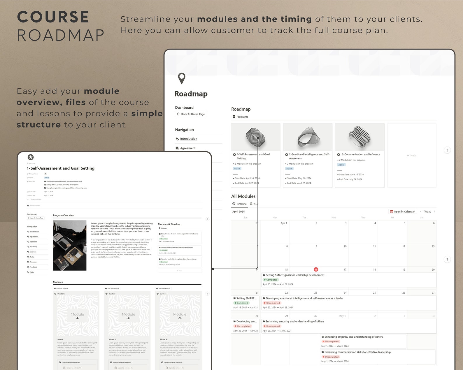 Notion Template Coaching Client Portal Course Planner Notion Planner ...