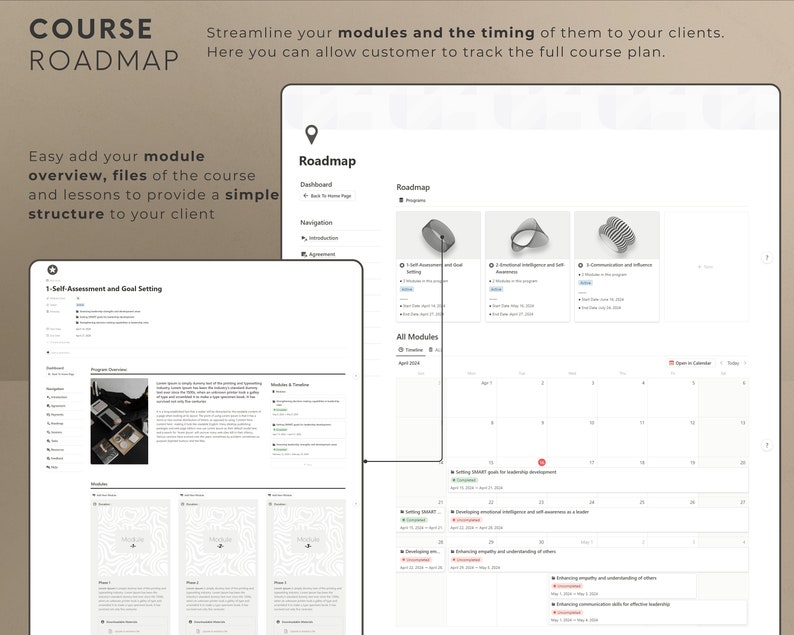 Notion Template Coaching Client Portal Course Planner Notion Planner ...