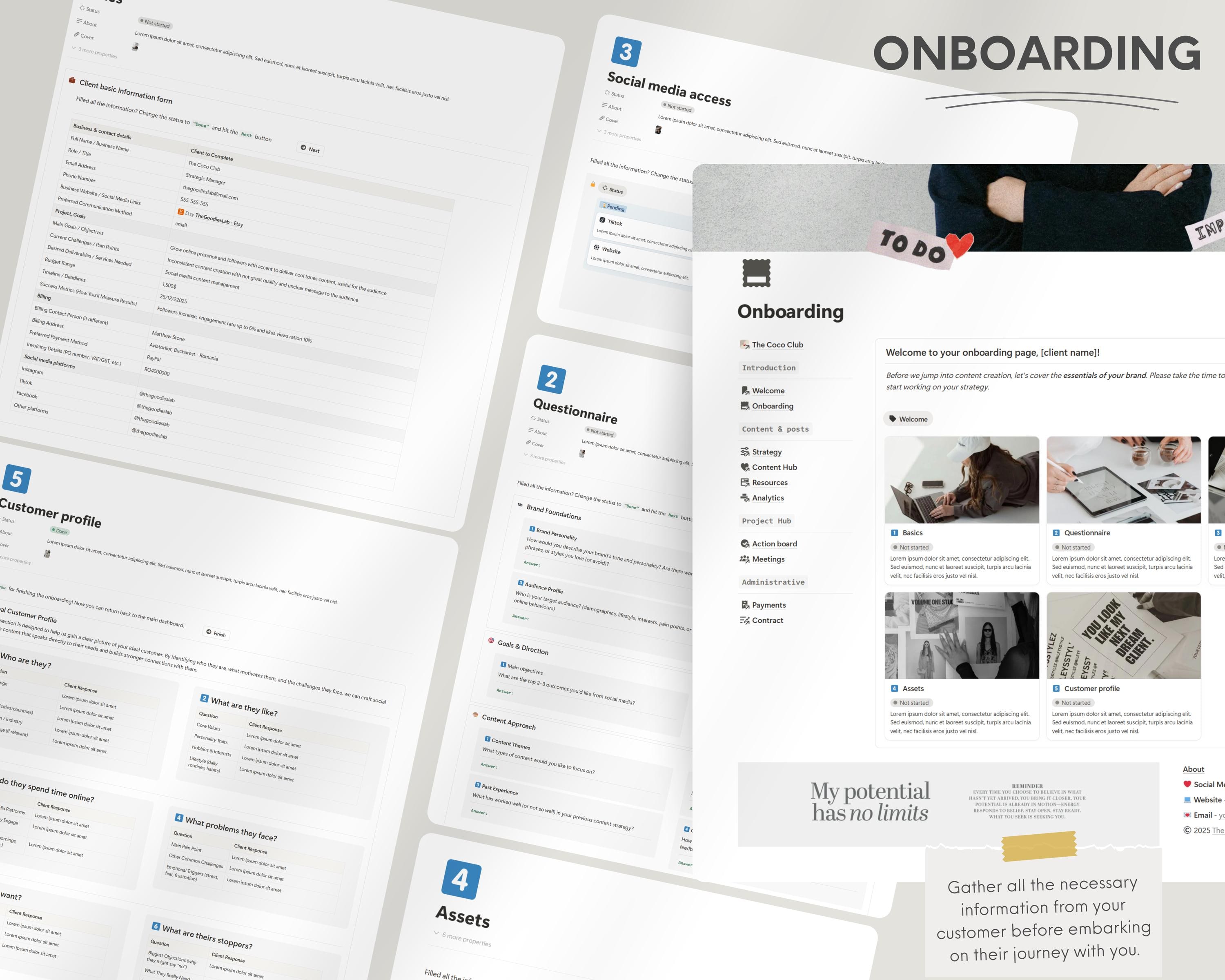 Notion Client Portal for Social Media Manager Notion Template Content ...