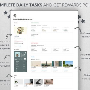 Notion Habit Tracker Digital Gamified Template Productivity Planner ...