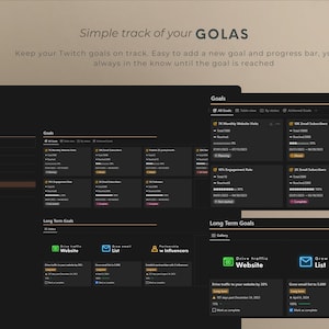 An organized Notion Planner template designed for Twitch content creators and Vtubers. This comprehensive planner includes a streaming schedule manager and a live gaming planner, perfect for managing video games and live streaming schedules on Twitch