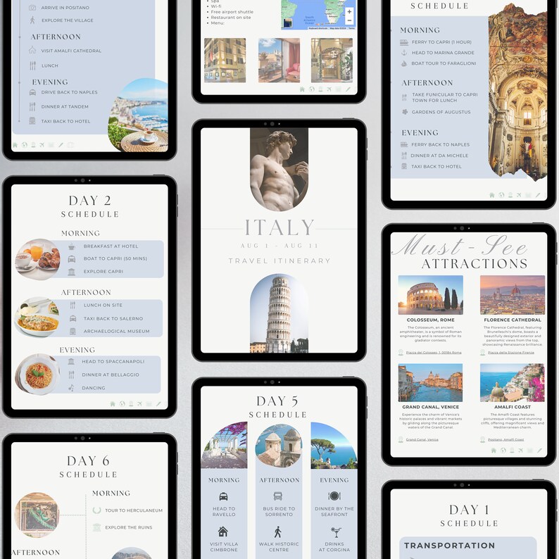 Travel Itinerary Template Editable Travel Planner Travel Journal Canva