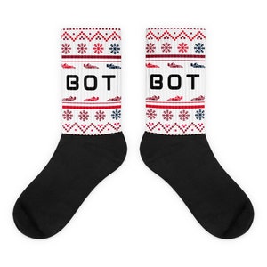 Formula 1 Valtteri Bottas Foot Sublimated Christmas Winter Crew Socks