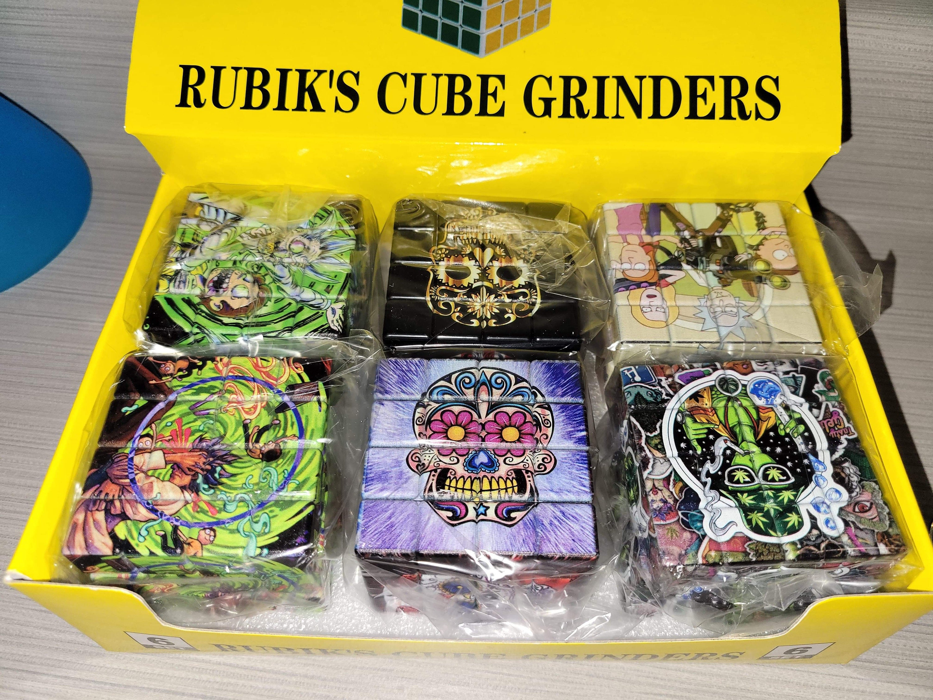 RUBIK'S CUBE RICK AND MORTY 63MM GRINDER SINGLE ASSORTED DESIGN – American  Distributors llc