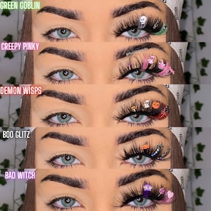 Halloween Lashes | Halloween Gift Set| Holiday Lashes | Glitter Lashes | Mink Eyelashes | Colored Lashes