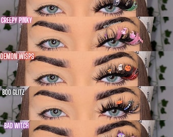 Halloween Lashes | Halloween Gift Set| Holiday Lashes | Glitter Lashes | Mink Eyelashes | Colored Lashes