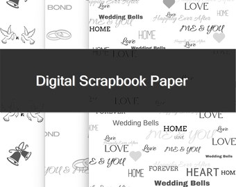 Scrapbook Paper - Wedding, Digital File