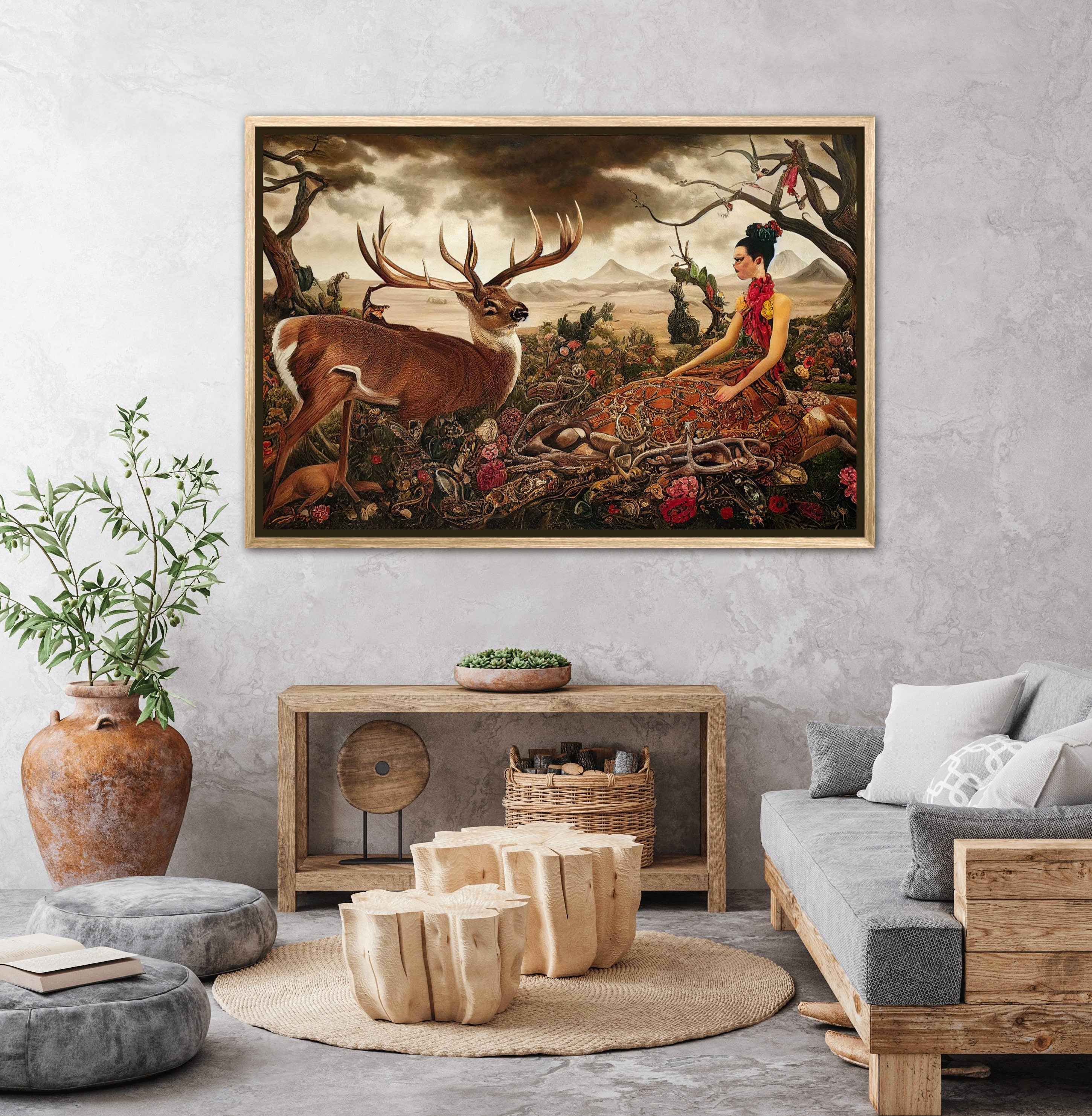 Frida Kahlo Deer Set of 3 Original Art Created by Enzo's Artwork