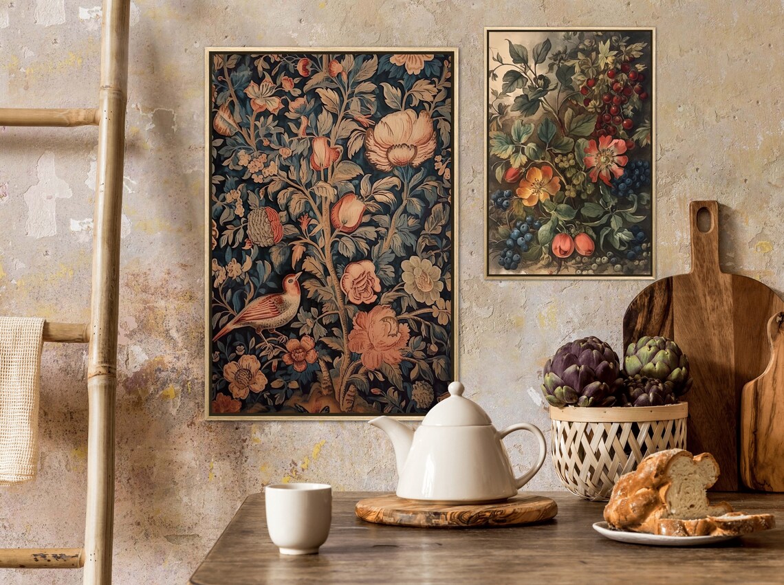 Printable Vintage Gallery Wall Art SET of 10 | Antique Prints Warm ...