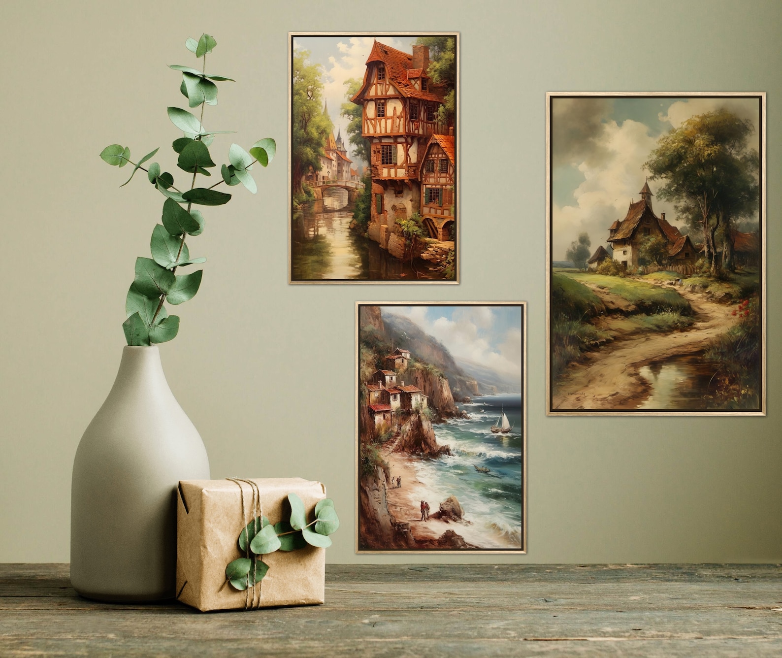 Printable Vintage Gallery Wall Art SET of 10 Antique Prints Warm ...