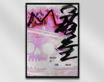 Heavy is The Head That Wears The Crown | Stormzy Inspired, Lyric poster, Song Lyrics, Urban Wall Art, Wall Art Prints, Abstract Wall Art