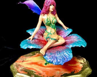 Enchanting Flower Fairy Sculpture: Original Art by Paul Joseph