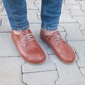 Earthing Shoes, Grounding Shoes Men, Barefoot Shoes, Wide Toe Box, Minimalist Barefoot Shoes, Handmade Leather Shoe, Oxford Light Brown shoe
