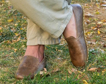 Grounding Shoe, Minimalist Handmade Shoe, Men Moccasins Mink Shoe, Wide Toe Box Barefoot Shoes, Leather Shoe, Zero Drop, Barefoot Men&#39;s Shoe
