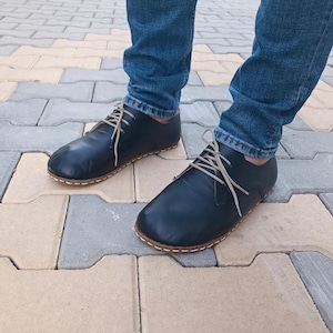Grounding Shoes, Barefoot Men's Shoe, Minimalist Shoes, Men Oxford Black Shoes, Wide Toe Box Barefoot Shoes, Leather Shoe, Zero Drop