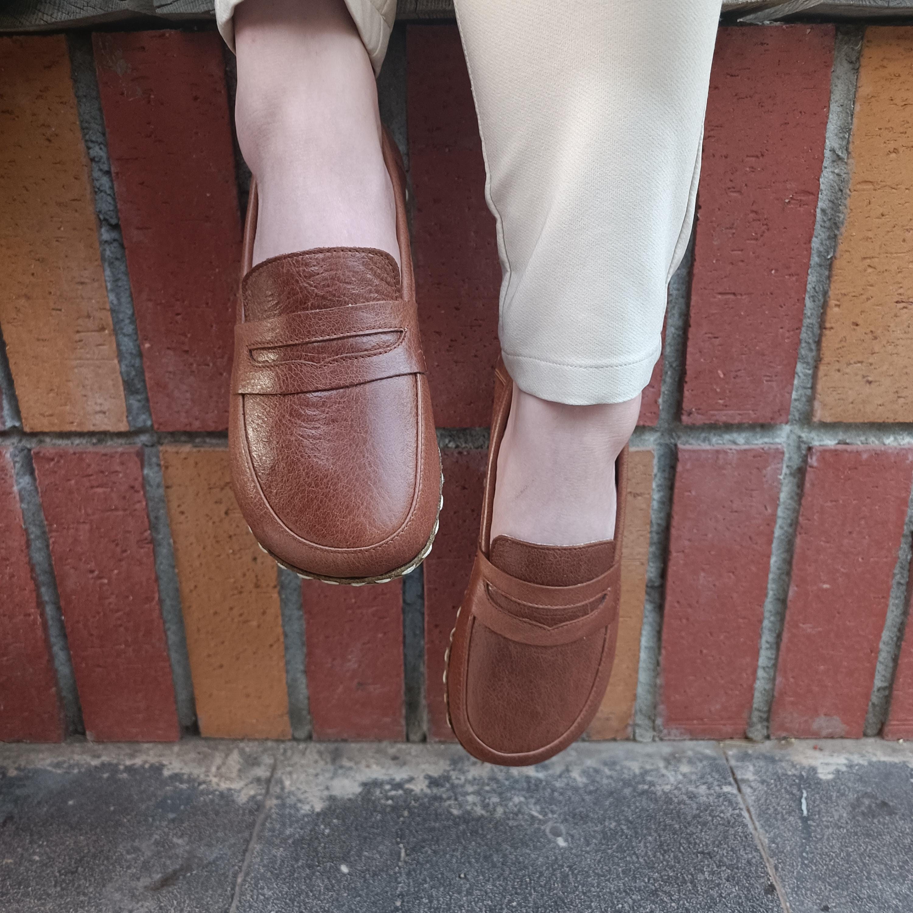 Earthing Shoes, Grounding Shoes, Minimalist Barefoot Shoes, Handmade Light Brown Leather Shoe, Hippie Vintage, Wide Toe Box