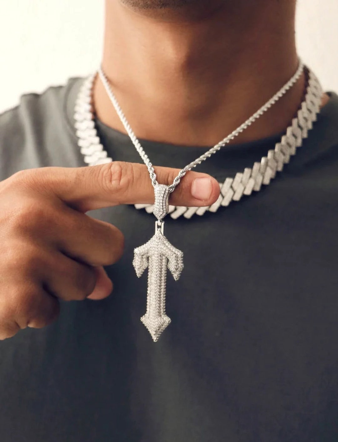 Trapstar Chain Pendant Iced Out 20 Inch Trapstar Necklace Etsy