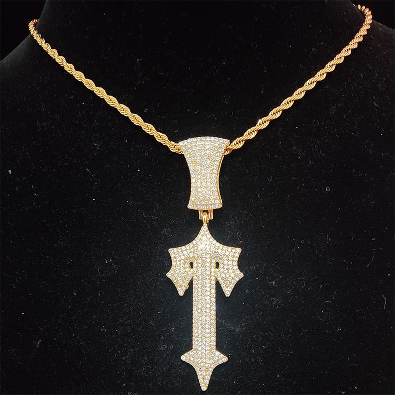 Trapstar Chain Pendant Iced Out 20 Inch Trapstar Necklace Etsy