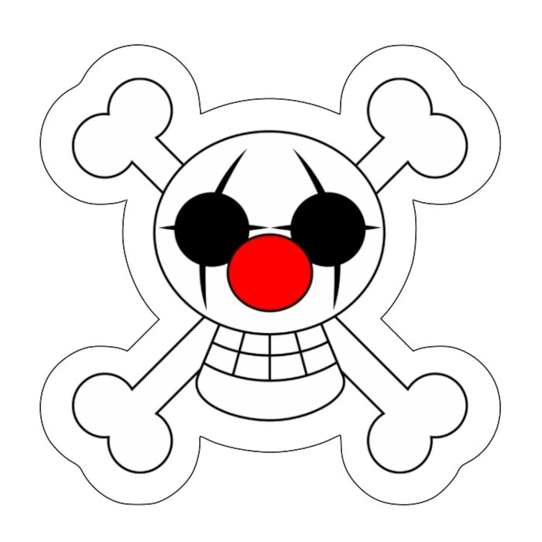 One Piece Clown Buggy Jolly Roger Decal Sticker UV Water - Etsy UK