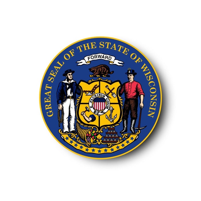 State Seal of Wisconsin Decal Sticker Car Bumper Window Laptop Etsy