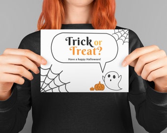 Halloween-kaart - Digitale download - Afdrukbaar -