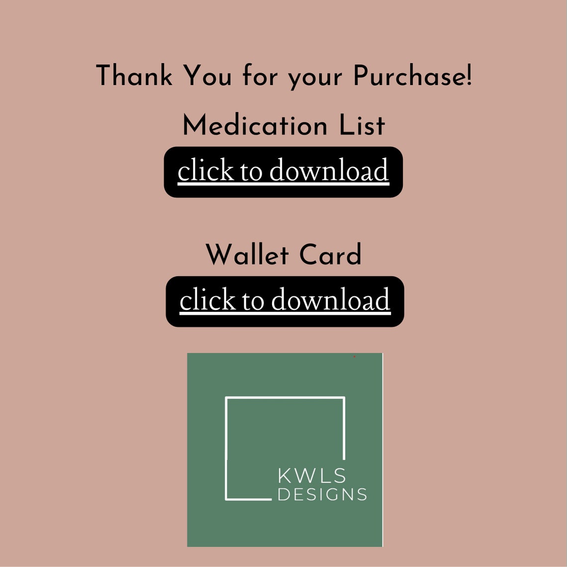 Medication List and Wallet Card//editable and Printable Etsy