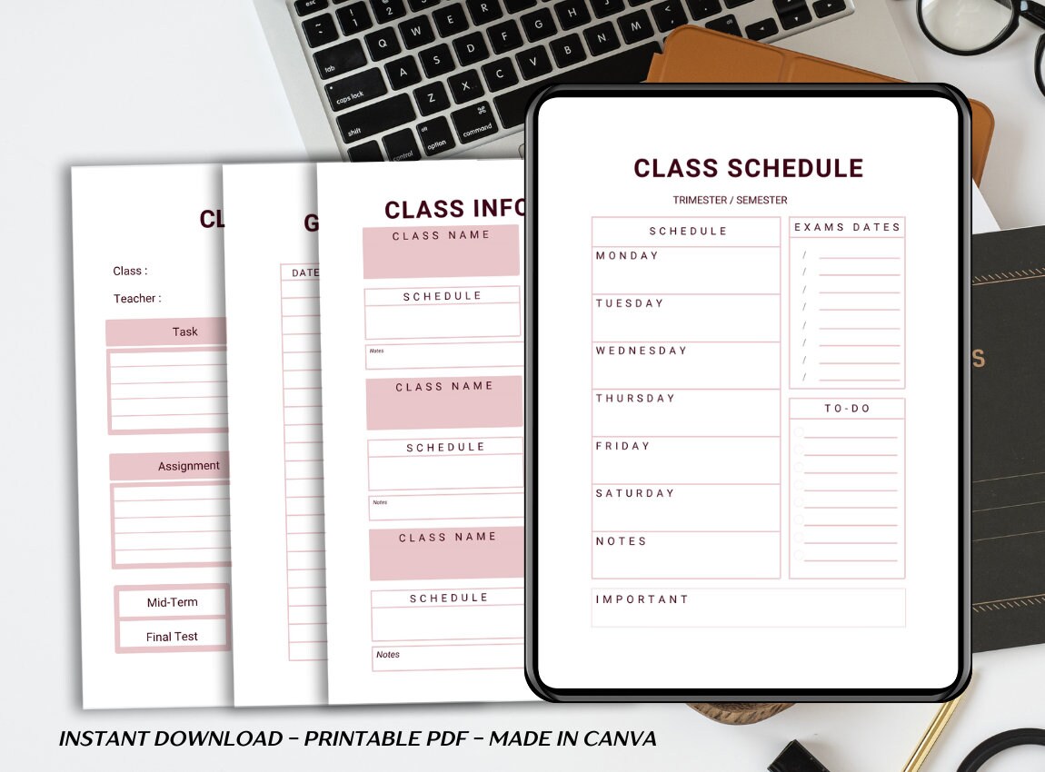 Student Planner Study Planner Printable Academic Planner College School ...