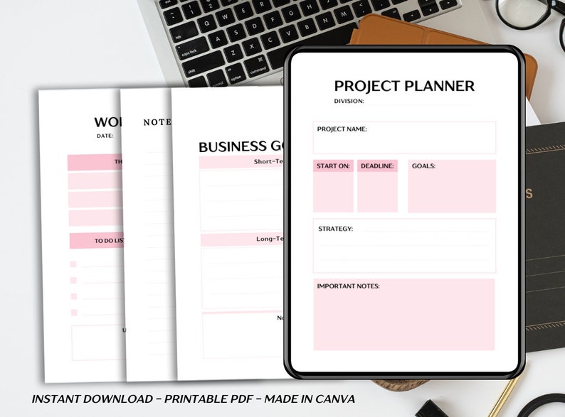 Office Organizer Work Planner Printable Office Task Tracker Meetings ...