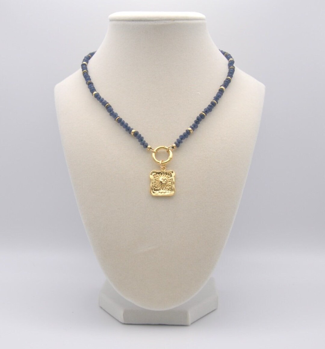 Sapphire Pendant Necklace - Etsy