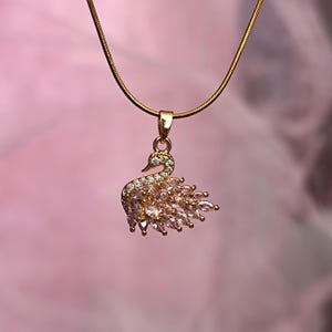 Vergulde zwaanketting, roze en witte zirkoonzwaanketting, zwaanhangerketting