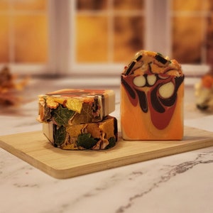 Leaf Pile Artisan Soap | Fall Soap | Coconut Milk Soap | Petrichor Scent | Hemp Seed Oil Soap | Cruelty Free | Shea Butter
