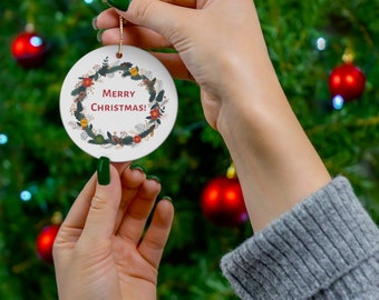 Merry Christmas Ornamente, personalisierte Ornamente für Weihnachten, Keramikverzierungen, personalisierte Ornamente für Neugeborene, Babypartygeschenk