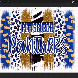 University of Pittsburgh - Pittsburgh Panthers Brush Strokes - Digital Download - png