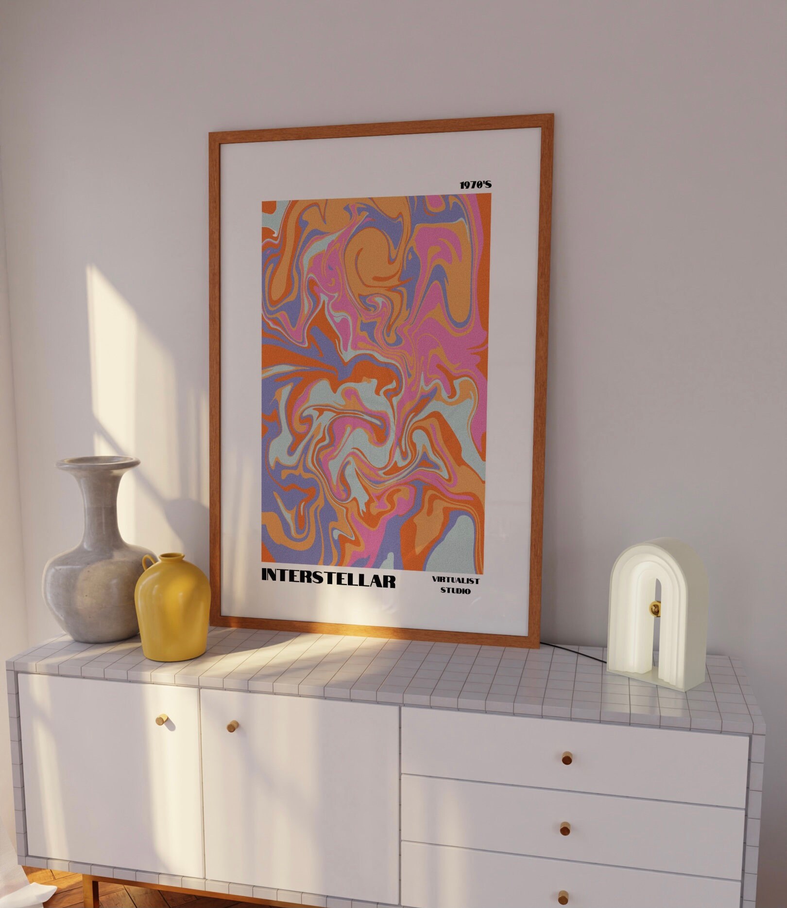 Interstellar Aura Poster Retro Marble Poster Gradient Wall Etsy