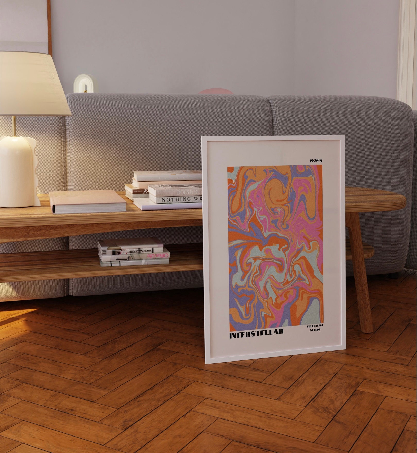 Interstellar Aura Poster Retro Marble Poster Gradient Wall Etsy