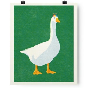 Silly Goose Poster, Riso Style Print in 3 Sizes