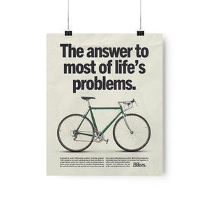 Bikes Vintage Ad Style Original Poster, Cycling Print in 3 Sizes