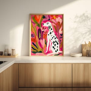 Dalmatian Print, Spotted Dog Wall Art, Colorful Dog Portrait, Dalmatian Owner Gift, Botanical Dog Art, Statement Wall Art, Digital Download image 6