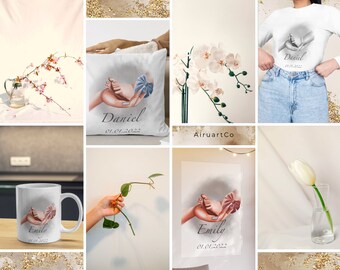 Impresión de recuerdos del recién nacido: Plantilla personalizable de recuerdo del nacimiento del bebé| Imprimible en tazas, carteles, almohadas y muchos otros.