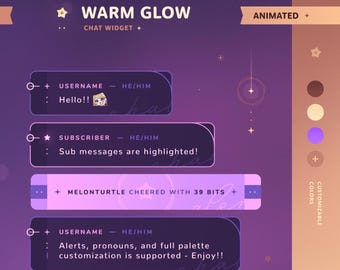 Warm Glow: Chat Widget • Starry, Cozy, Minimal Theme for Twitch & StreamElements