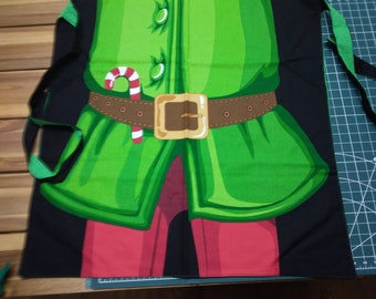 Elf Apron with Red Felt Hat- Adult