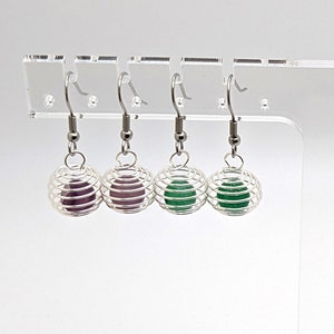 Bead cage crystal earrings
