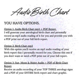 Audio Astrology Chart Reading Personalized Audiobook Gift, Astrology Reading, Birth Chart Print, Natal Chart Reading, Zodiac Spiritual Gifts item description. natal chart reading, astrology chart reading, birth chart print