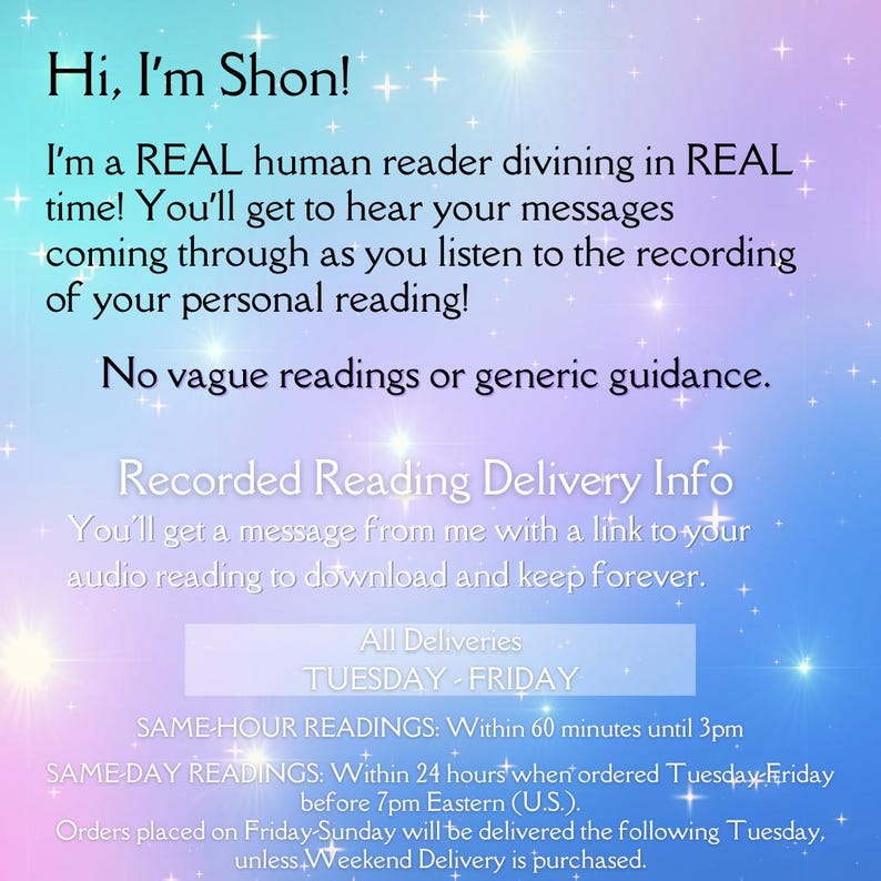 Dream Reading and Explanation Audio, Psychic Insights: No A I, Dream Interpretation, In-Depth Dream Psychic Reading, Spiritual Divination delivery information. Voice Recording Gift, plus tarot reading, plus spells, Psychic Medium​.
