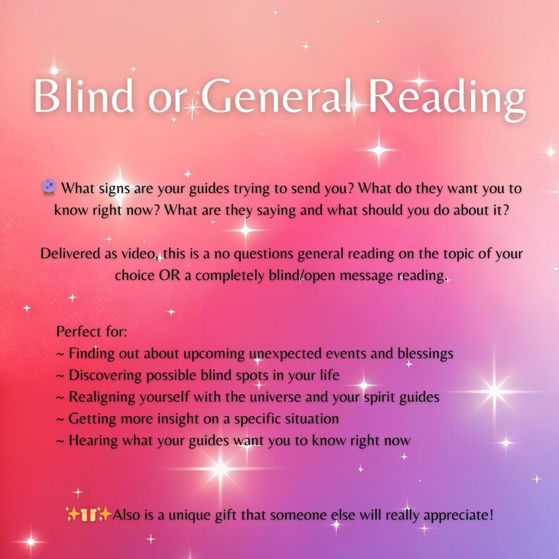 Blind Psychic Reading or General Tarot Reading, Personalized Video: No A I, Honest Psychic Medium Reading, Metaphysical Shops, Blind Reading item description. Tarot Reading