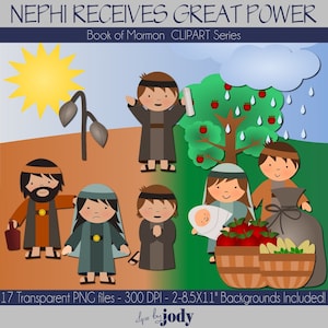 Nephi Receives Great Power, Book of Mormon Clipart, PNG Files, Heleman 10-11