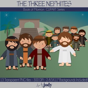The Three Nephites, Book of Mormon Clipart, PNG Files, 3 Nephi 28